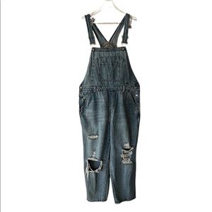 Wild Fable destressed denim overalls - Large